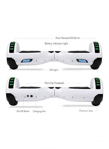 2 Wheel Electric Hoverboard 58x17x17cm