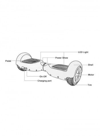LED Self-Balancing Hover Board 18.6x58.4x178cm