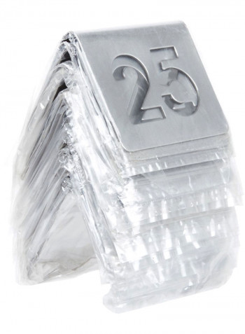 Table Tent 1-25 Cut-Out Number Silver