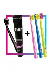 Black Is White Charcoal Whitening Toothpaste Set Black