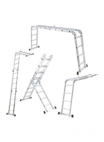 Multipurpose Foldable Ladder Silver 6meter