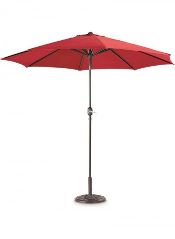 Outdoor Patio Sun Shade Umbrella With Crank Red/Black