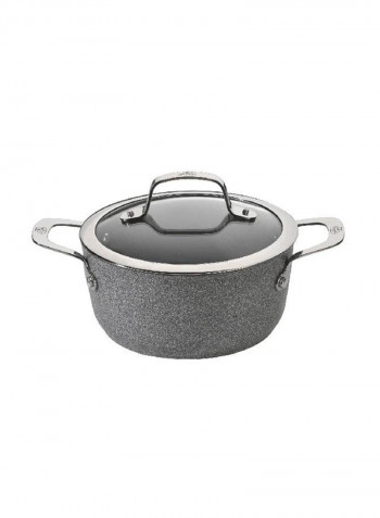 Salina Granitium Casserole With Lid Grey/Silver 24centimeter