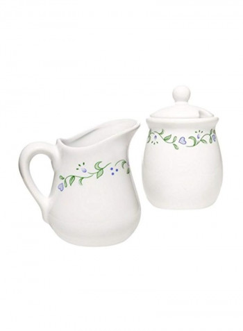 2-Piece Country Cottage Sugar And Creamer Set White