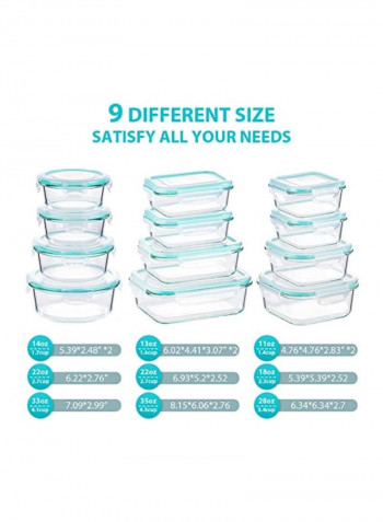 24-Piece Food Storage Containers With Lids Clear
