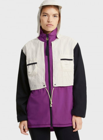 First Mile Woven Cacual Jacket White/Purple/Black