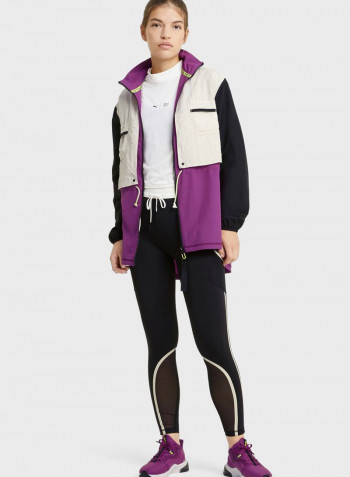 First Mile Woven Cacual Jacket White/Purple/Black