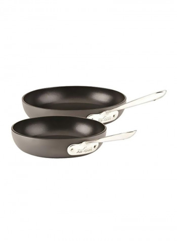 2-Piece Non-Stick Frying Pan Black 19x11x6inch