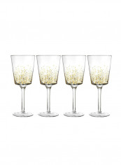 4-Piece Luster Design Goblet Clear/Gold 11.2ounce
