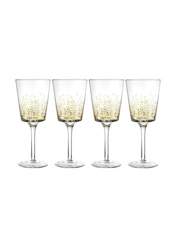 4-Piece Luster Design Goblet Clear/Gold 11.2ounce