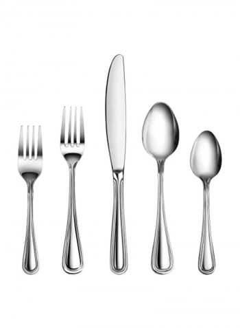 60-Piece Stainless Steel Cutlery Set Silver