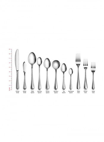 60-Piece Stainless Steel Cutlery Set Silver
