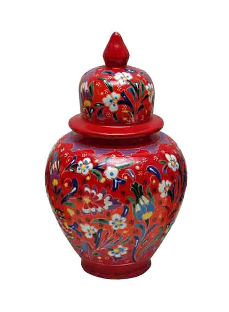 Arabic Handmade Painted Pot Red 15centimeter