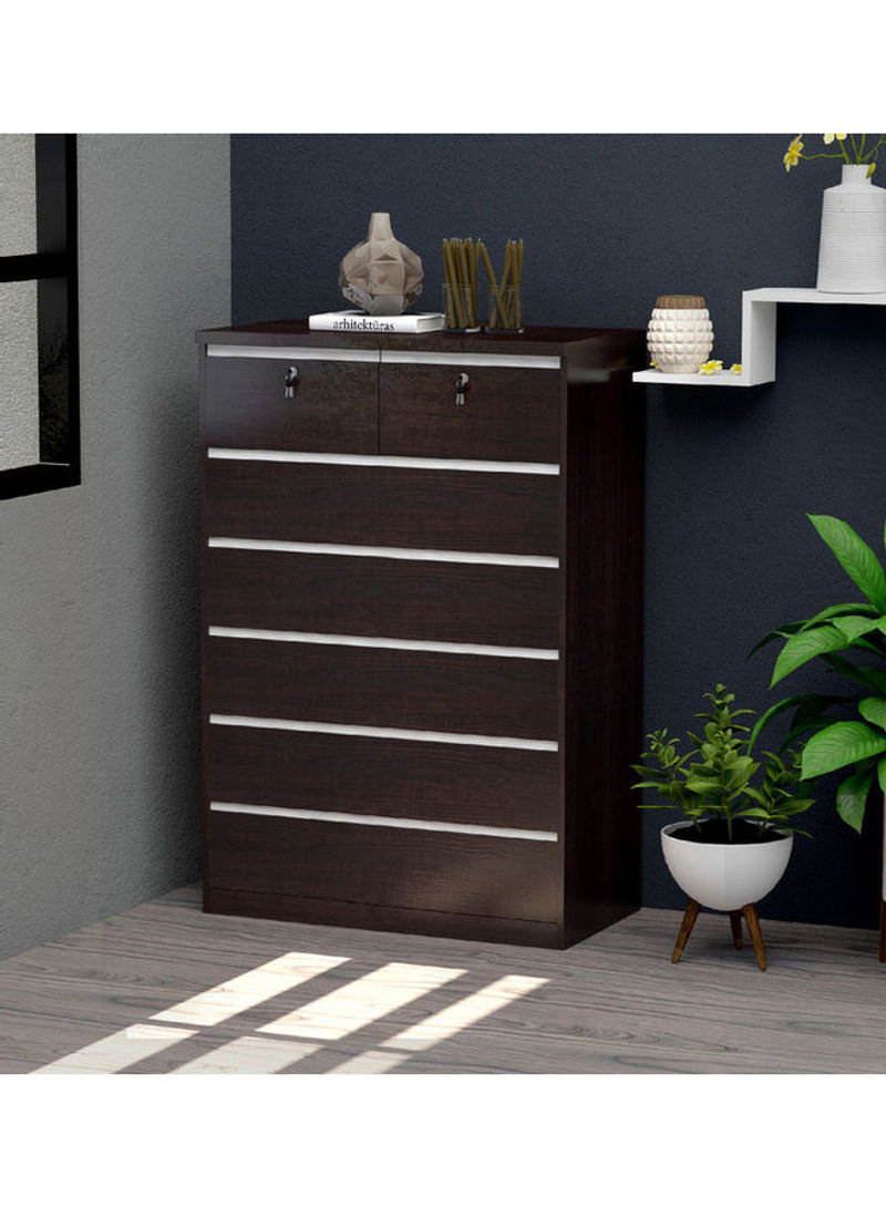 Kinsey Chest of Drawers-Oak Brown/White