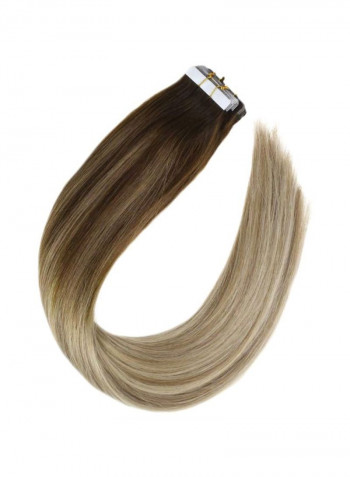 Pack Of 20 Tape In Hair Extension Dark Brown Dark Ash Blonde 18inch