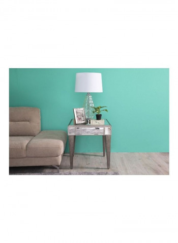 Sherwin End Table Silver/Clear 61x65x61cm