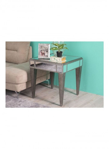 Sherwin End Table Silver/Clear 61x65x61cm