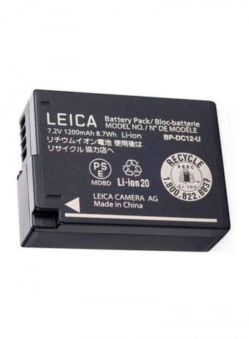 1200 mAh BP-DC12 Lithium-Ion Battery For Q / V-Lux 4 Cameras Black