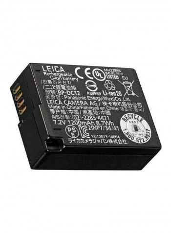 1200 mAh BP-DC12 Lithium-Ion Battery For Q / V-Lux 4 Cameras Black