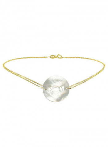 18 Karat Gold Mom Mother Of Pearl Bracelet