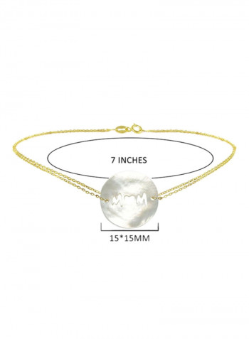 18 Karat Gold Mom Mother Of Pearl Bracelet