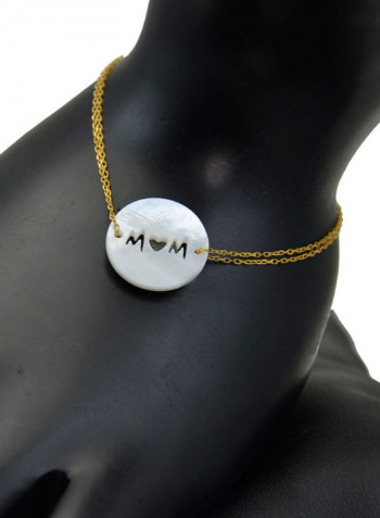 18 Karat Gold Mom Mother Of Pearl Bracelet