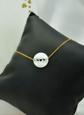 18 Karat Gold Mom Mother Of Pearl Bracelet