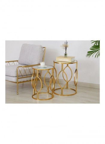 2-Piece Newcom End Table Set Golden