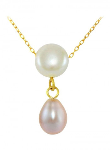 18K Gold Pearl Drop Pendant Necklace