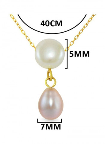 18K Gold Pearl Drop Pendant Necklace