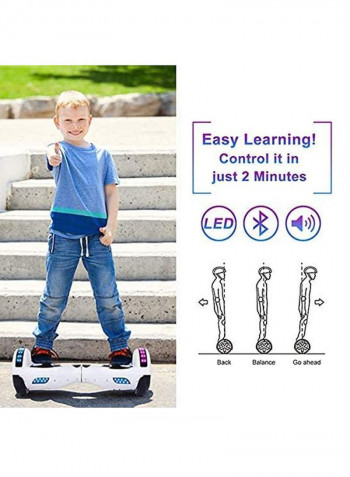 Electric Hoverboard With Bluetooth And Light 58x17x17cm