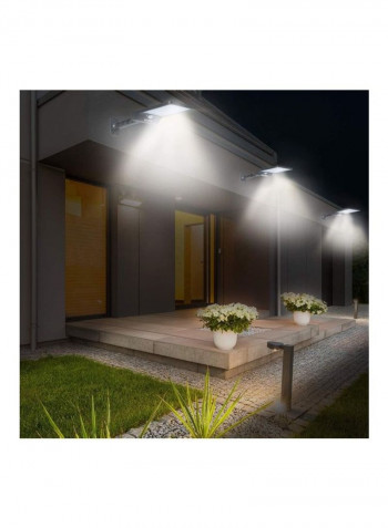 2-Piece Outdoor Solar LED Street Light with Remote Control and Motion Sensor Black