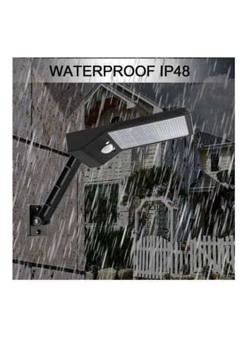 2-Piece Outdoor Solar LED Street Light with Remote Control and Motion Sensor Black