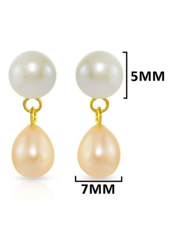 18 Karat Yellow Gold Pearl Drop Earrings