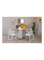 Foldable Dining Table White/Brown