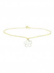 18 Karat Gold Lucky Clover Mother Of Pearl Bracelet