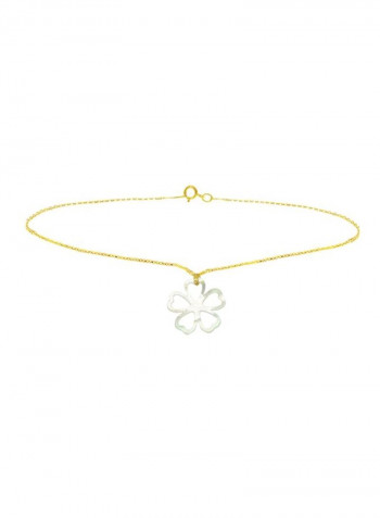 18 Karat Gold Lucky Clover Mother Of Pearl Bracelet