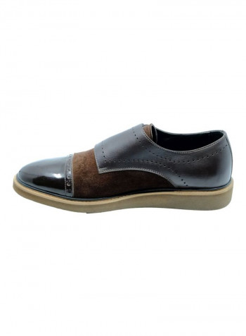Double Monk Strap Slip Ons Brown