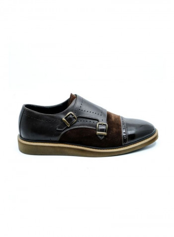 Double Monk Strap Slip Ons Brown