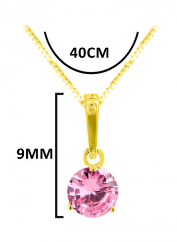 18 Karat Solid Yellow Gold Zircon Pendant Necklace