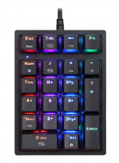 Mechanical 21-Keys USB Wired RGB Gaming Keyboard Black