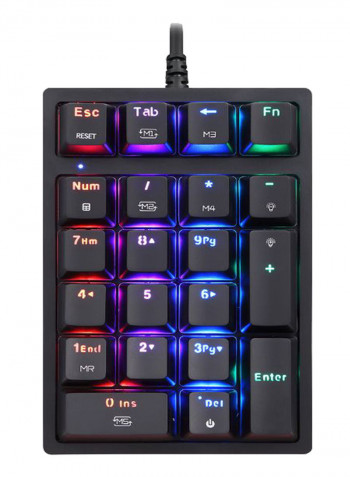 Mechanical 21-Keys USB Wired RGB Gaming Keyboard Black