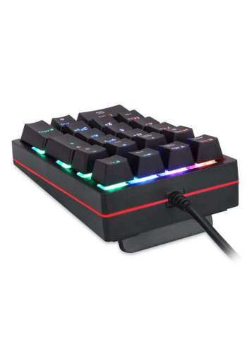 Mechanical 21-Keys USB Wired RGB Gaming Keyboard Black