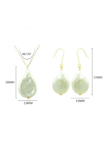 18 Karat Gold Fancy Coin Pearl Jewelry Set
