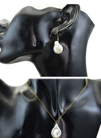 18 Karat Gold Fancy Coin Pearl Jewelry Set