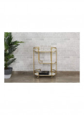 Cameo Serving Metal Trolley Golden/White