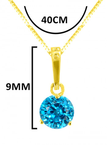 18 Karat Solid Yellow Gold Zircon Pendant Necklace