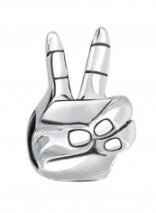 925 Sterling Silver Peace Sign Charm Bracelet
