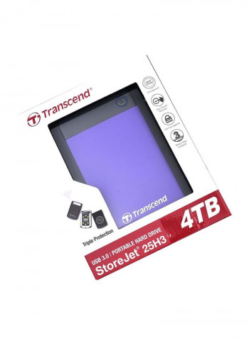 Store Jet 25H3 External Hard Drive 4TB Purple