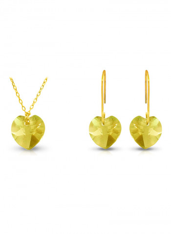 Set of 2 10 Karat Gold Citrine Jewellery Set